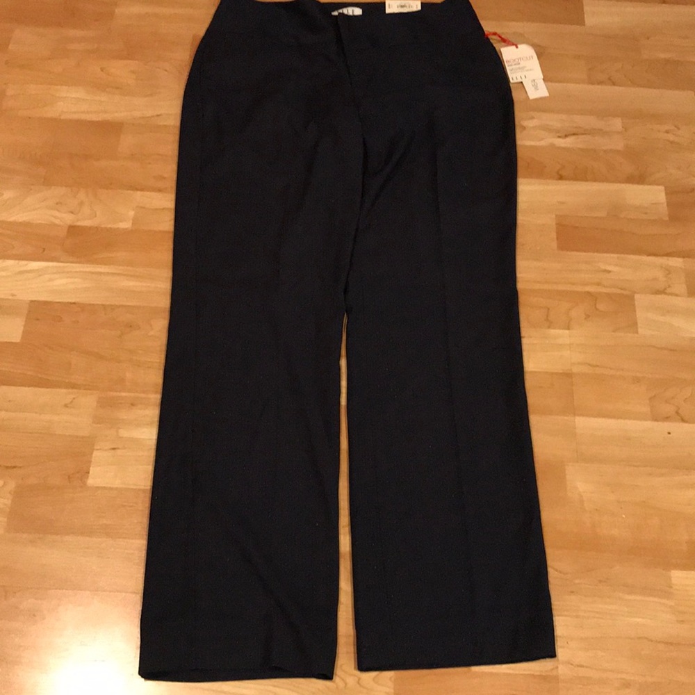 Elle navy dot Wear to Work Bootcut Midrise Slacks| Business Casual Pants